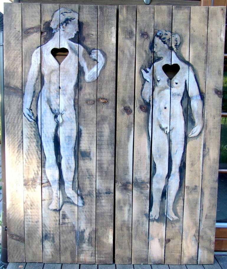 770x912 Saatchi Art Design Of Toilet Doors. Country Style. Recycling Art - Painting Recycling