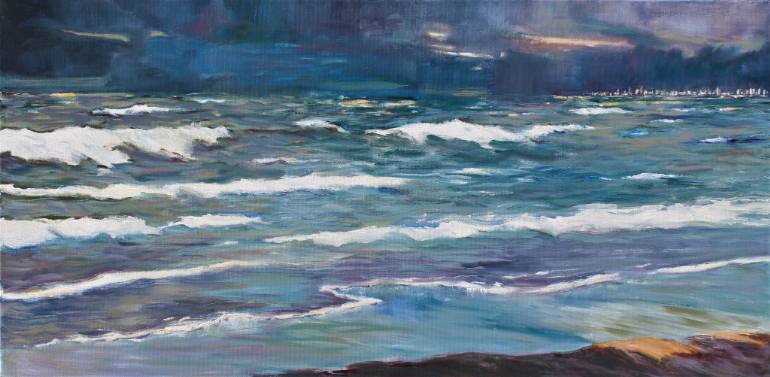 770x377 Saatchi Art Redondo Beach Storm Painting By Francis Azzopardi - Painting Redondo Beach