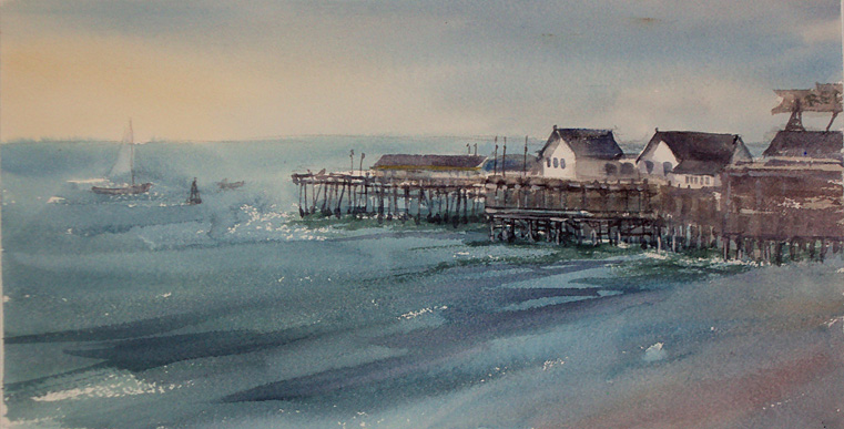 761x387 Watercolor, Oil, Pastel Artworks In The California Impressionist - Painting Redondo Beach