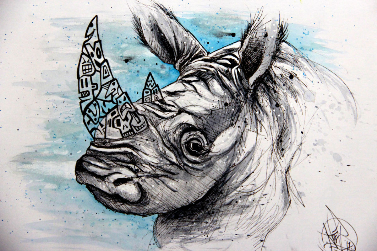 1200x800 Rhino Horn Ii (Art De - Painting Rhino Horns
