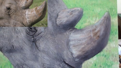 500x281 How To Paint A Rhino In Oil Online Art Lessons - Painting Rhino Horns