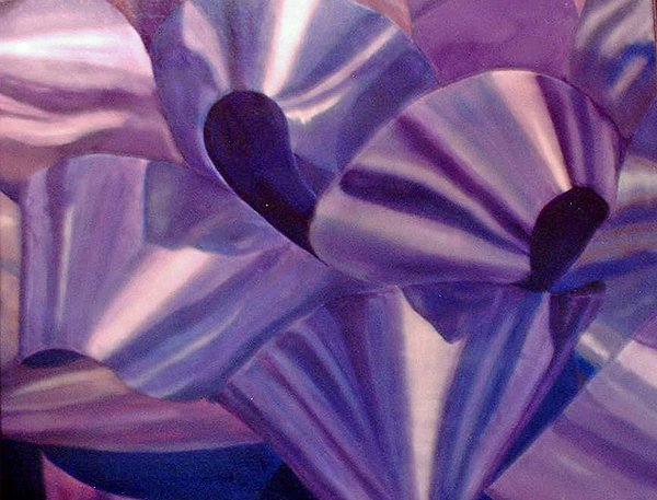 600x457 Purple Ribbon Painting By Ladonna Idell - Painting Ribbon