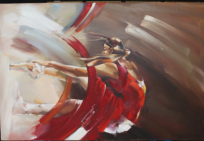668x460 Ribbon Dancing Woman Oil Painting In Painting Amp Calligraphy - Painting Ribbon