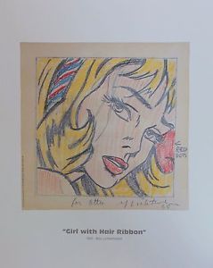 239x300 Roy Lichtenstein Lithograph Girl With Hair Ribbon Study - Painting Ribbon
