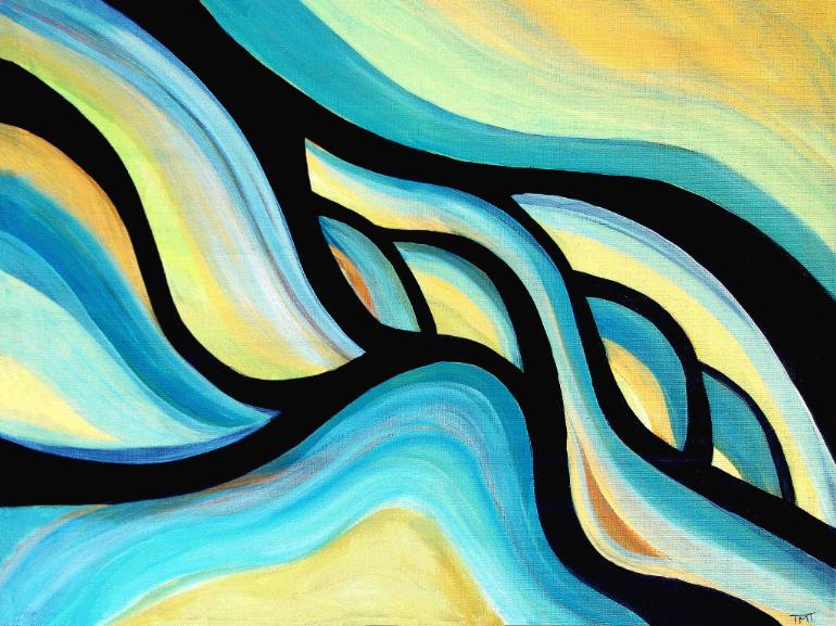 770x577 Saatchi Art Ribbon Strands Painting By Teresa Young - Painting Ribbon