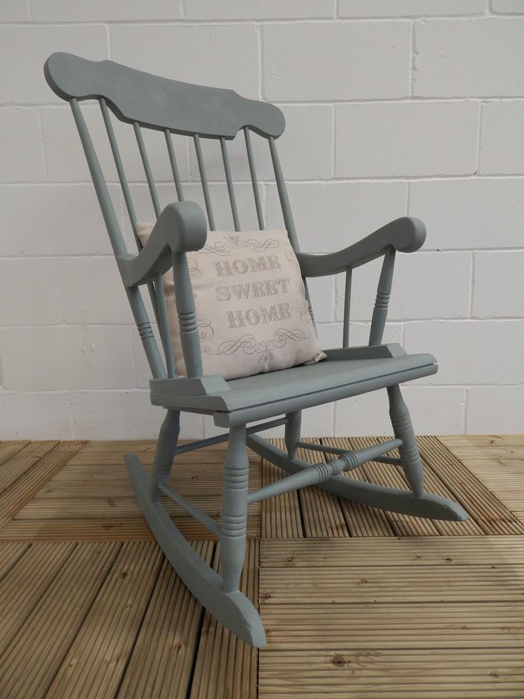 750x1000 Wooden Rocking Chair Painted In Annie Sloan Duck Egg Chalk Paint - Painting Rocking Chair
