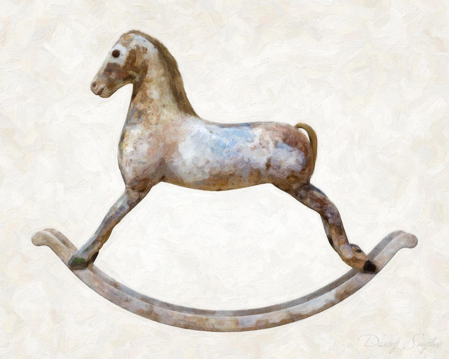 900x720 Antique Rocking Horse Painting By Danny Smythe - Painting Rocking Horse