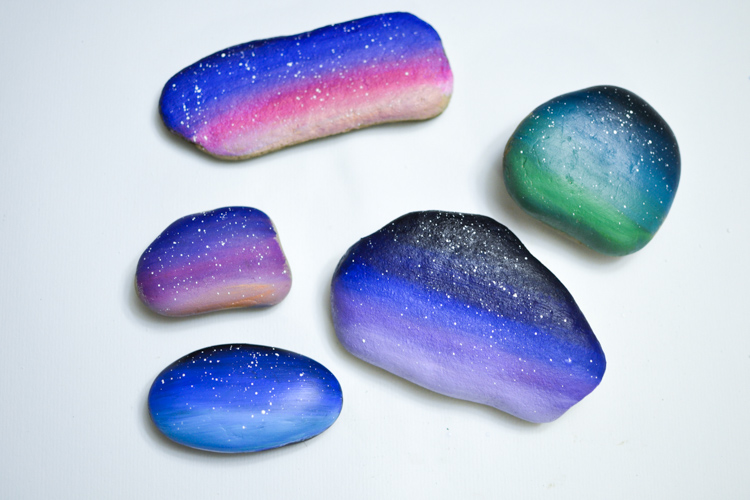 750x500 Magical Landscape Silhouette Painted Rocks For A Rock Hunt - Painting Rocks