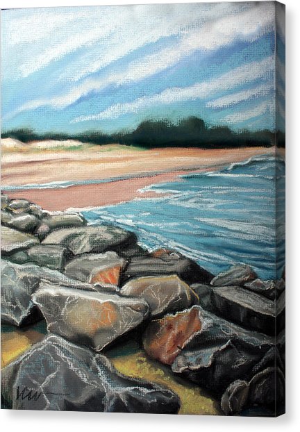 432x622 Rehoboth Beach Rocks Pastel By Linda Clearwater - Painting Rocks On Canvas