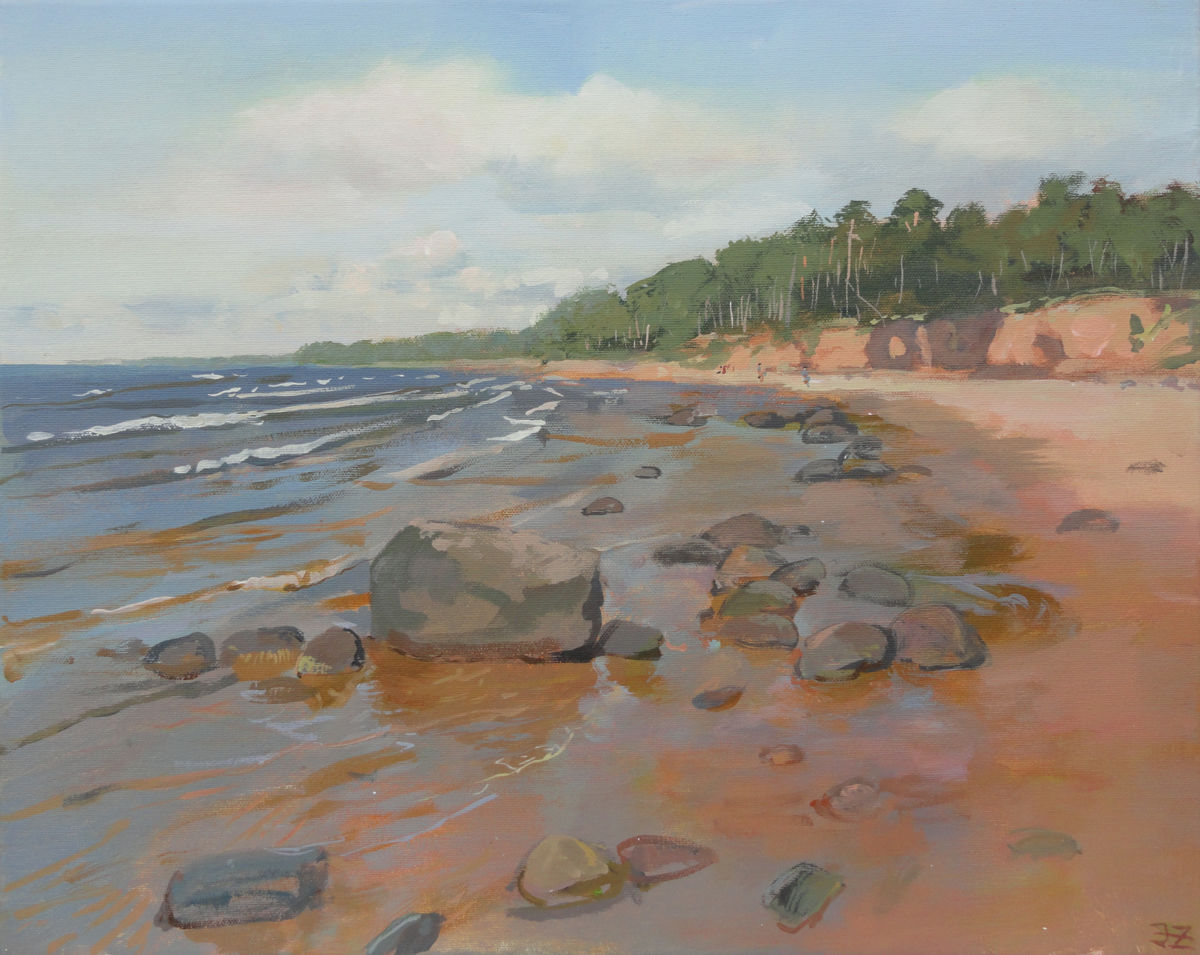 1200x955 Rocks On Baltic Beach (Janis Zingitis) - Painting Rocks On Canvas