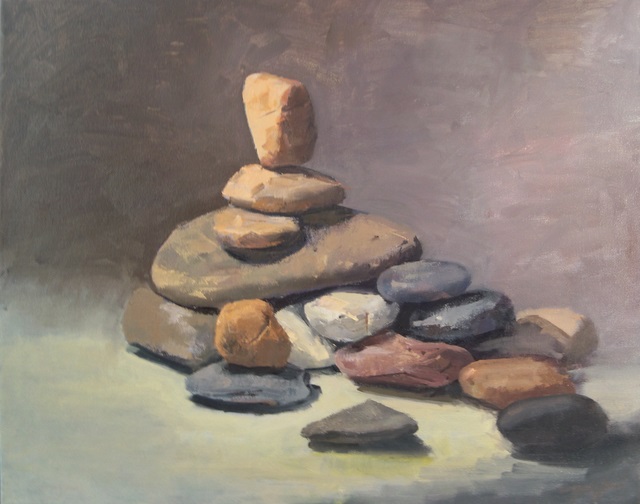 640x504 River Rocks Painting A Day - Painting Rocks On Canvas