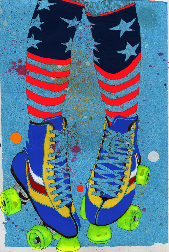 669x1000 Retro Rollerskates Sarah Beetson - Painting Roller Skates