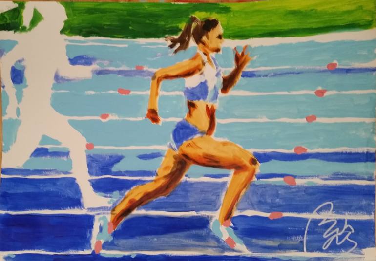 770x536 Saatchi Art Runner I Painting By Bachmors Artist - Painting Runner
