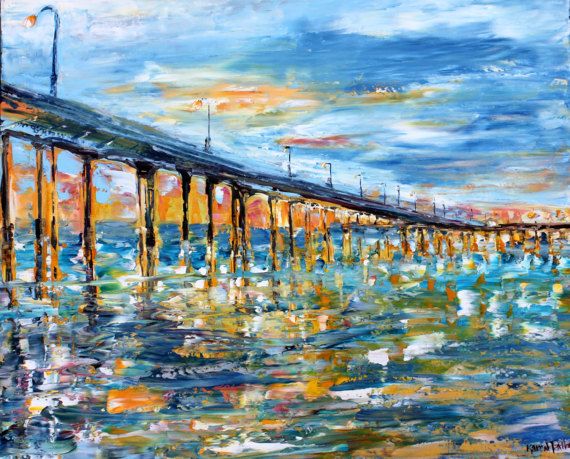 570x459 Oil Painting San Diego Ocean Beach Pier - Painting San Diego