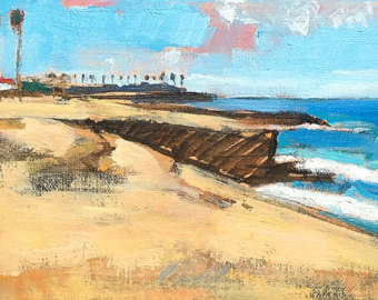 340x270 Palm Tree In Ocean Beach San Diego Painting - Painting San Diego