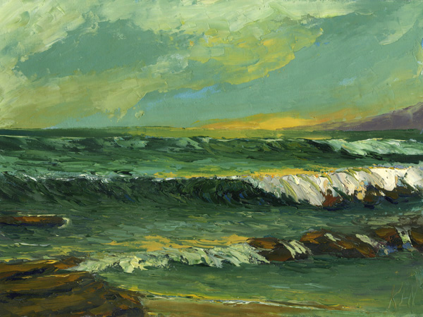 600x450 San Diego County Original California Ca Impression Style Seascape - Painting San Diego