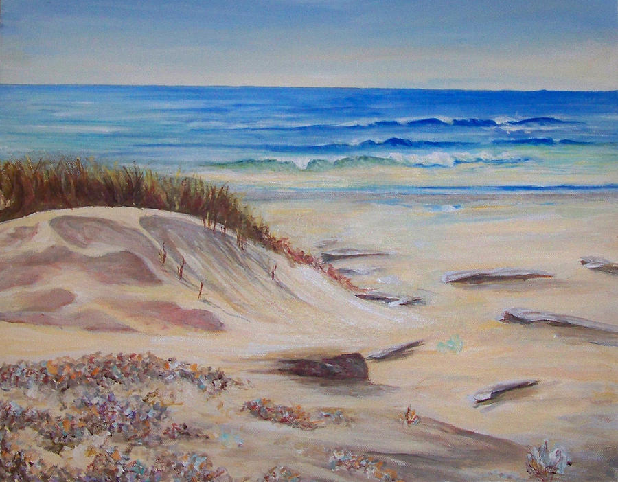 900x702 Sand And Sea Painting By Ronald Lightcap - Painting Sand