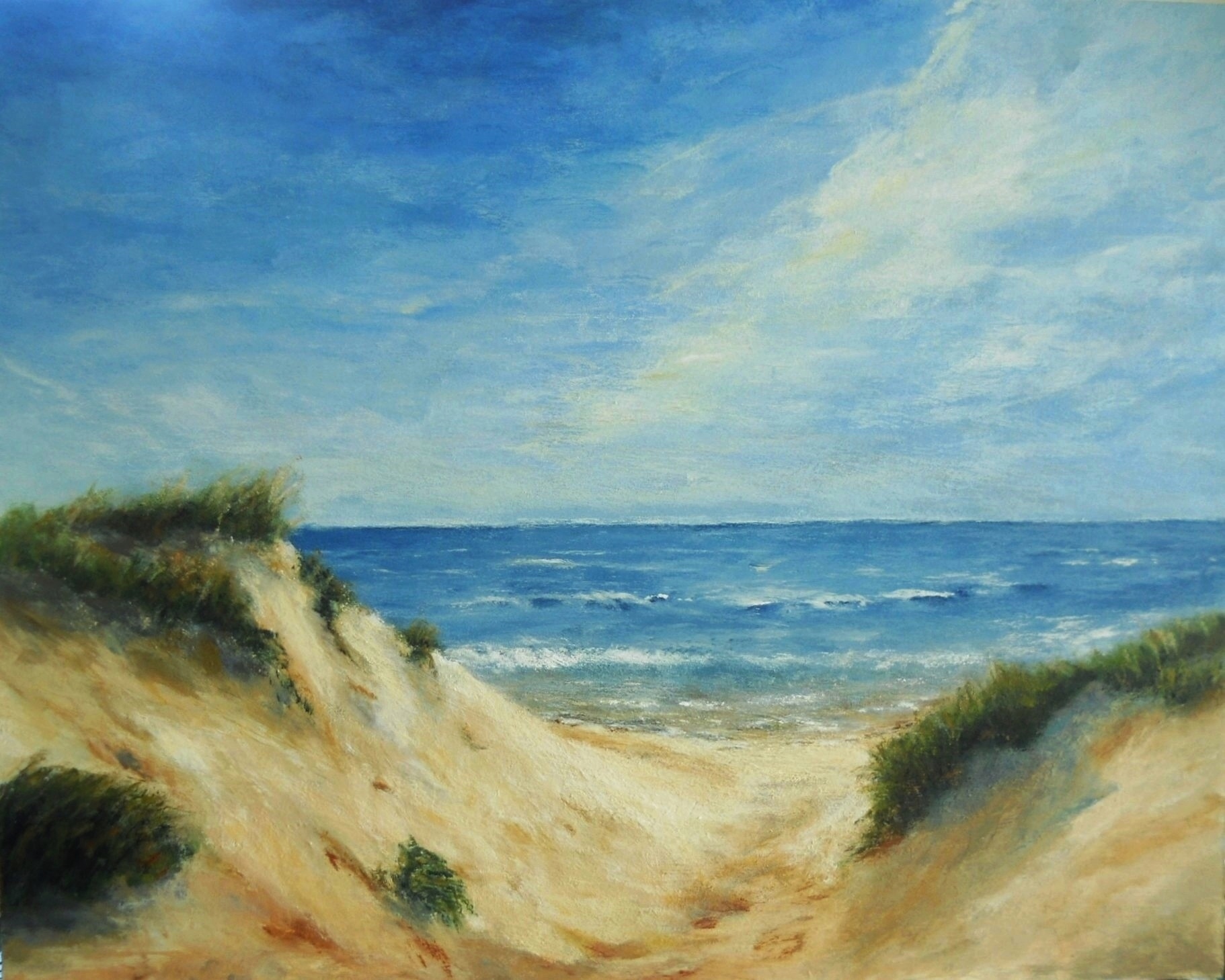 1822x1459 Sand Dunes, Acrylic Painting Oil Pastels By Mary - Painting Sand
