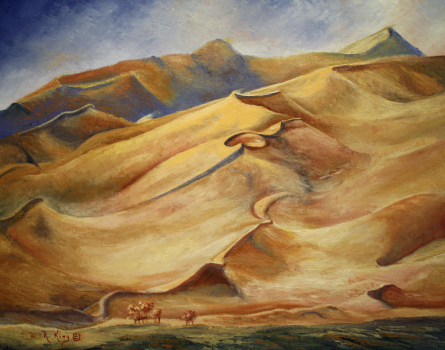 900x709 Sand Dunes Painting By Roena King - Painting Sand