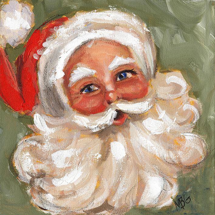 708x708 Santa 10x10 Painting Meganbaileygillart - Painting Santa