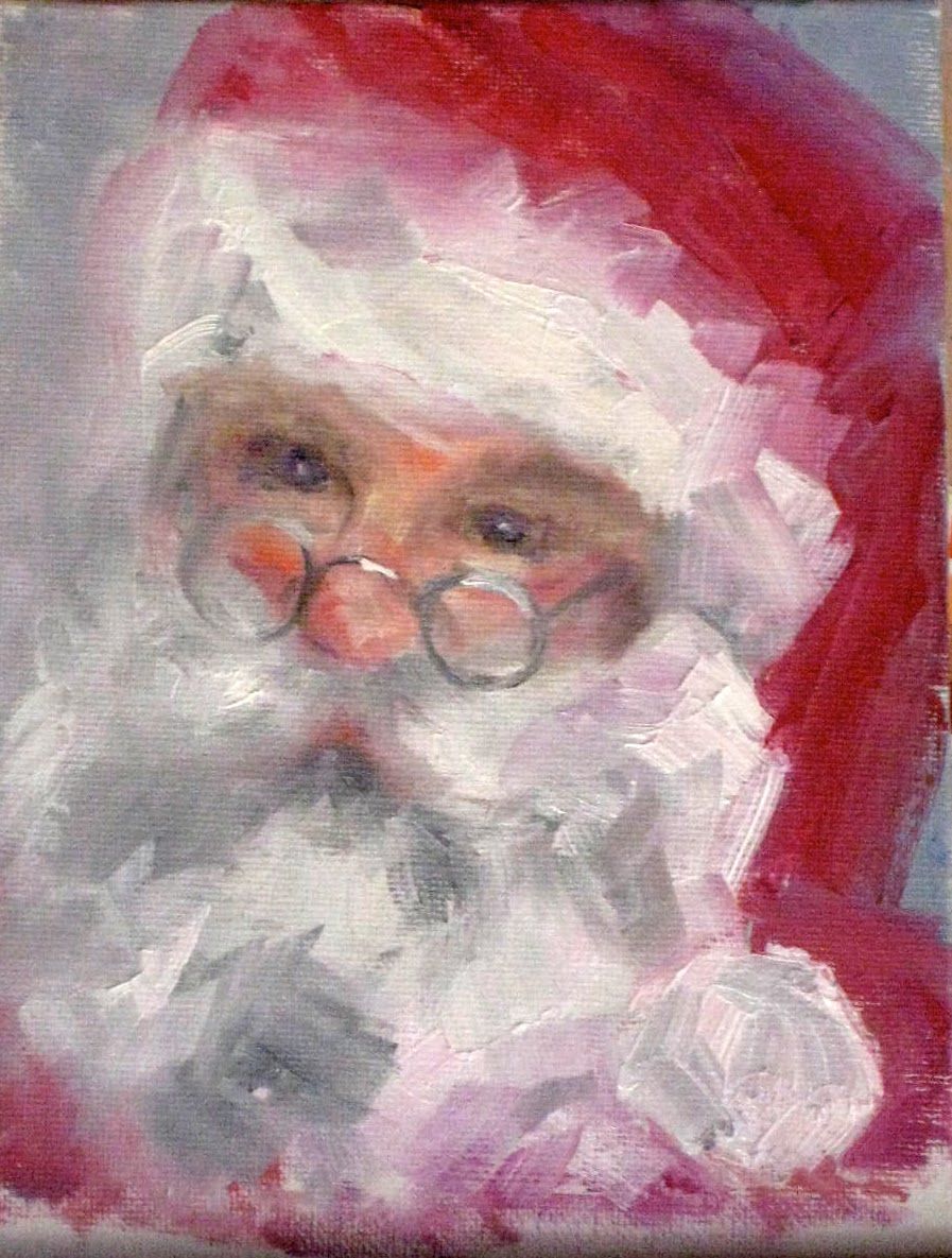 897x1185 There's Something Very Sweet And Soft About Him In This Painting - Painting Santa