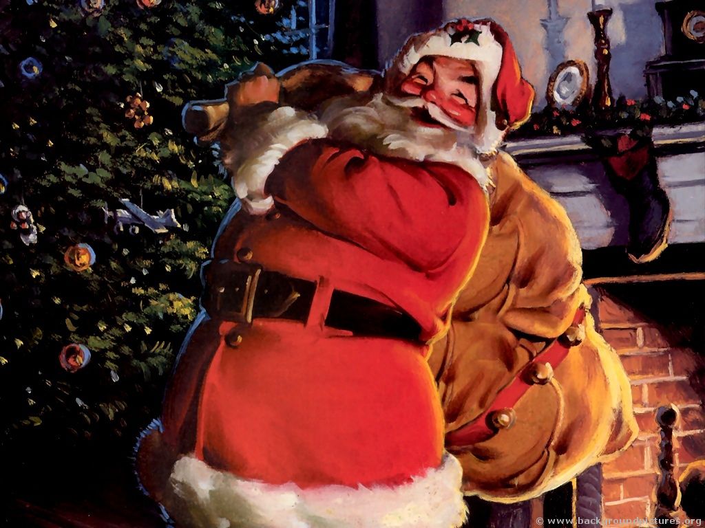 1024x768 Best Santa Claus Painting - Painting Santa
