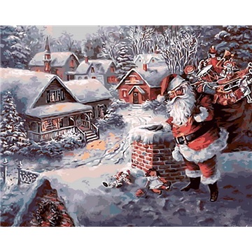 360x360 Christmas Modern Simple Diy Hand Panting Diy Oil Painting Santa - Painting Santa