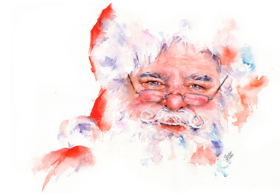 900x623 Ho Ho Ho Santa Painting By Stephie Butler - Painting Santa