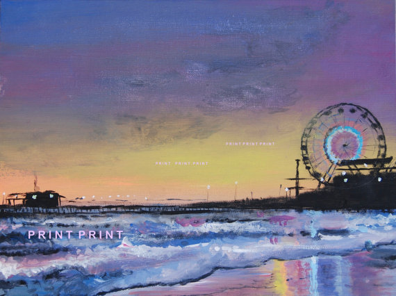570x426 Santa Monica California Pier - Painting Santa Monica