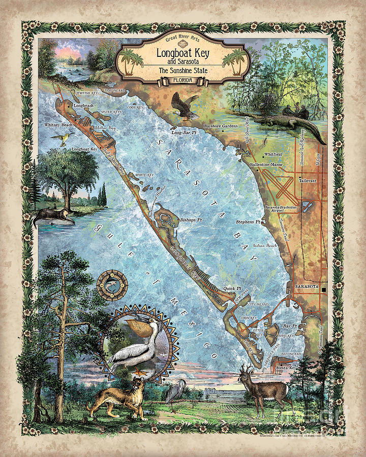 720x900 Longboat Key, Fl, Sarasota, Sarasota Map, Sarasota Painting - Painting Sarasota