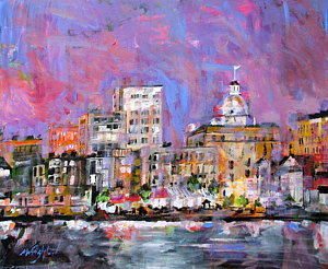 300x246 River Street Painting By Molly Wright - Painting Savannah Ga