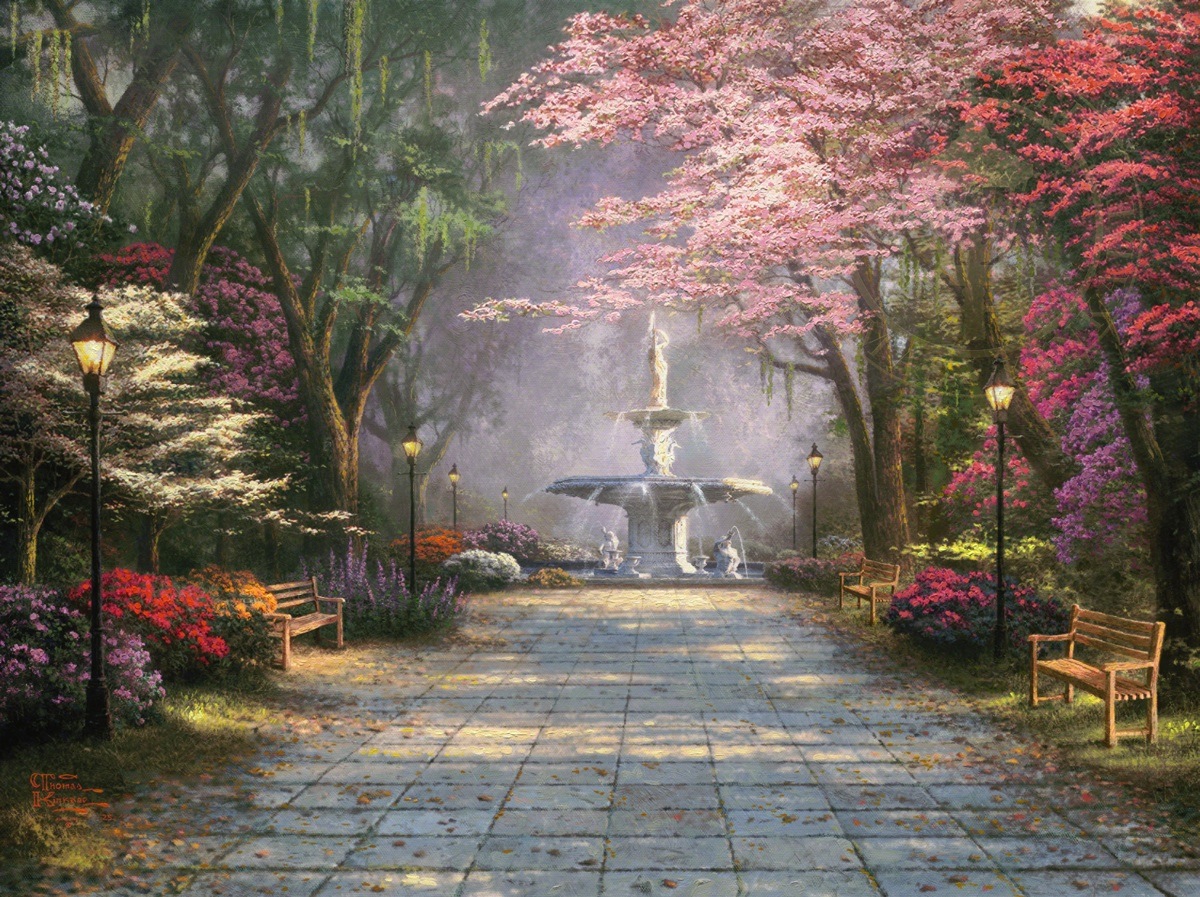 1200x897 Savannah Romance The Thomas Kinkade Company - Painting Savannah Ga