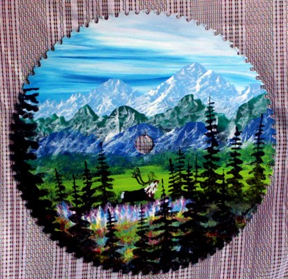 413x400 Hand Painted Saw Blades Construction Saw Blades . Not - Painting Saw Blades