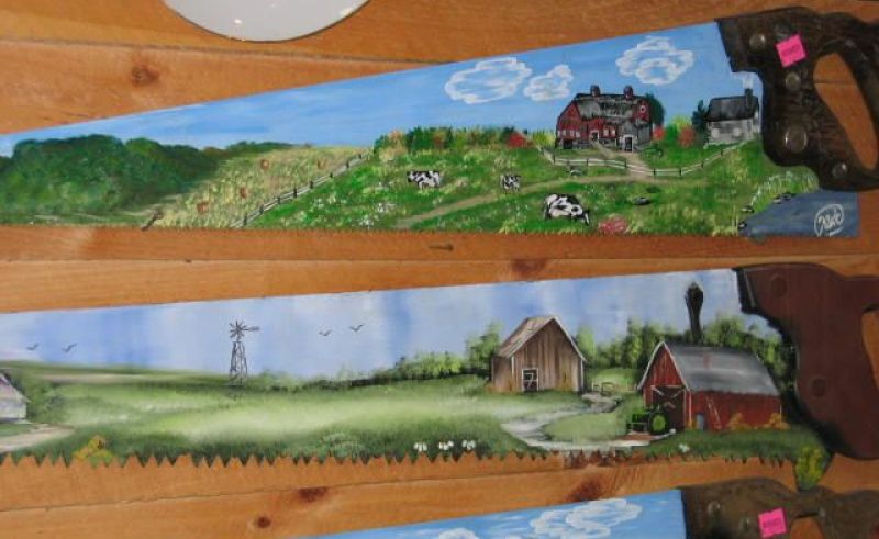 800x491 Image Detail For Oil Paintings On Hand Saws, Round Saw Blades - Painting Saws