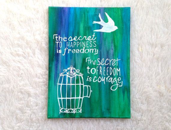 570x433 Secret To Freedom Typography Wall Art Canvas Quote - Painting Sayings