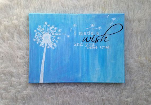 570x400 Wish Typography Wall Art Canvas Quote Original Painting - Painting Sayings