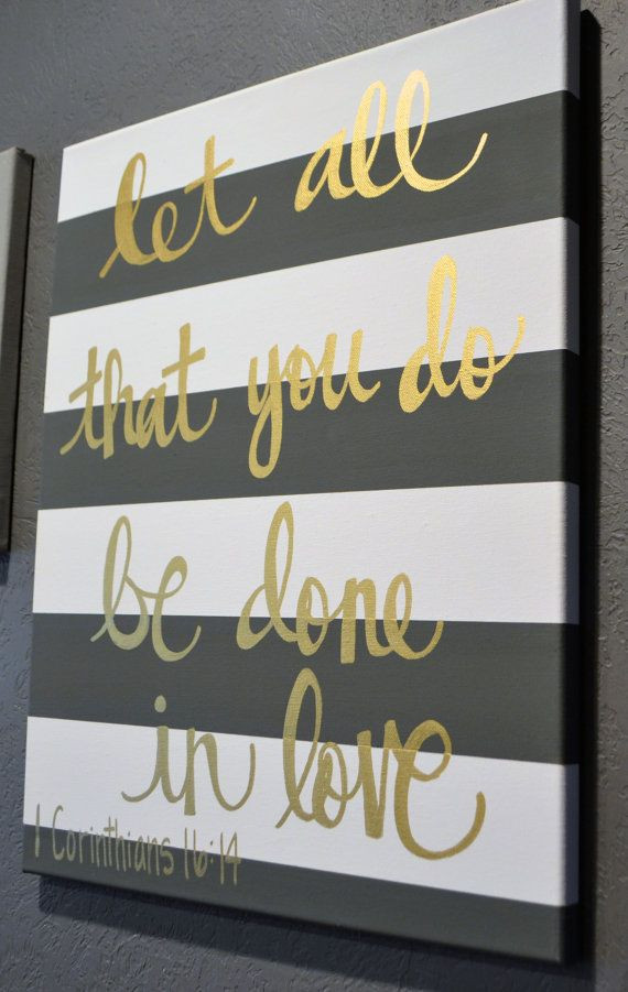 570x901 Awesome Gold Quotes And Sayings Striped Bible Verse Quote Canvas - Painting Sayings
