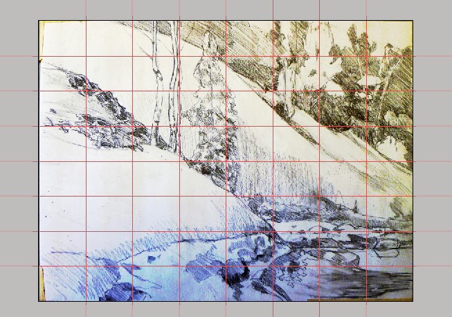 653x458 Watch Me Paint How To Scale Up A Small Sketch To A Large Painting - Painting Scale