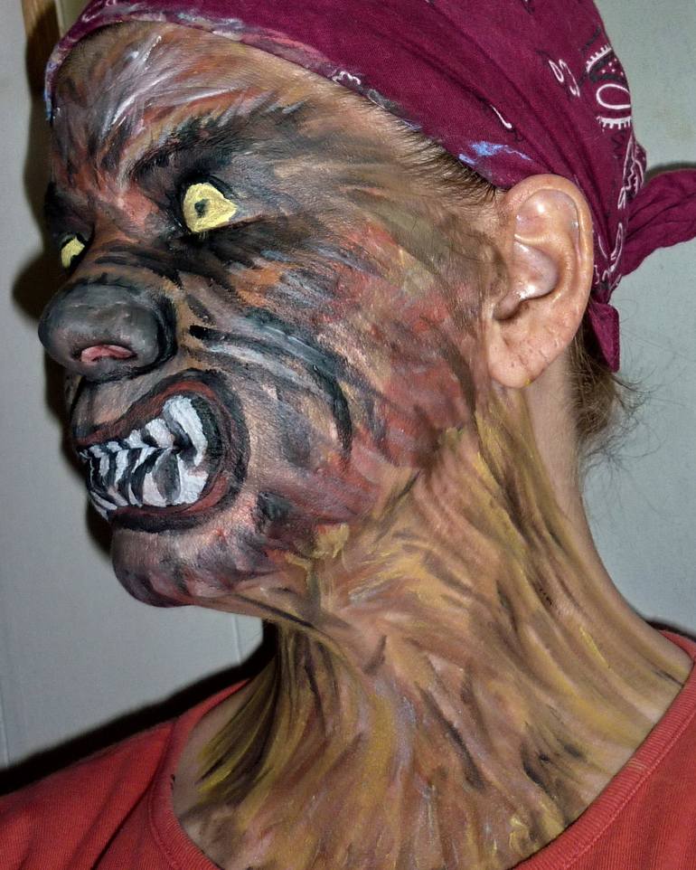 770x962 Saatchi Art Scary Dog Face Painting Wolf Photography By Hilary Howard - Painting Scary