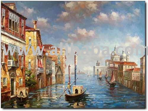 500x375 Venice Street Scene Painting - Painting Scene