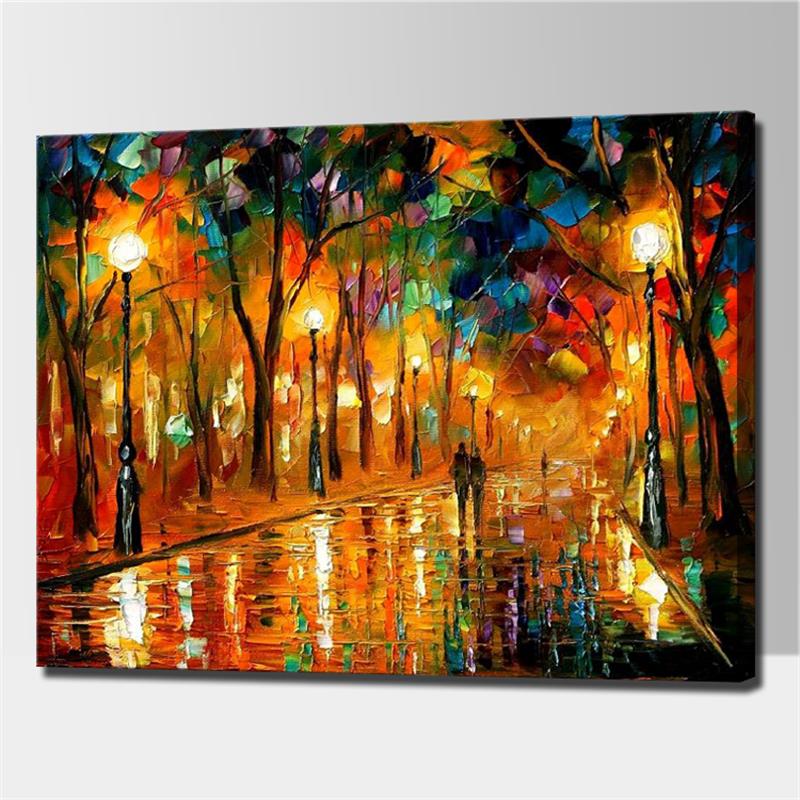 800x800 Beautiful Night Scene Oil Painting Abstract Canvas Art For Sitting - Painting Scene