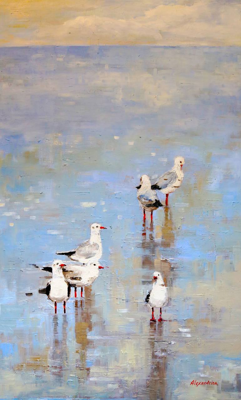 770x1279 Saatchi Art Seagulls Painting By Irina Alexandrina - Painting Seagulls
