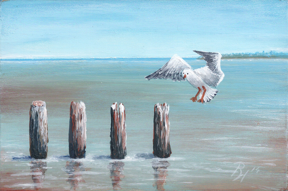 1000x662 Seagull Landing Acrylic Painting Contemporary Art Blog - Painting Seagulls