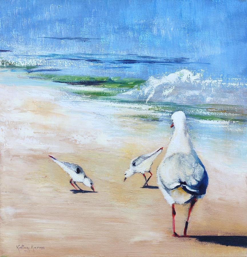 864x900 Seagulls Painting By Kathy Karas - Painting Seagulls