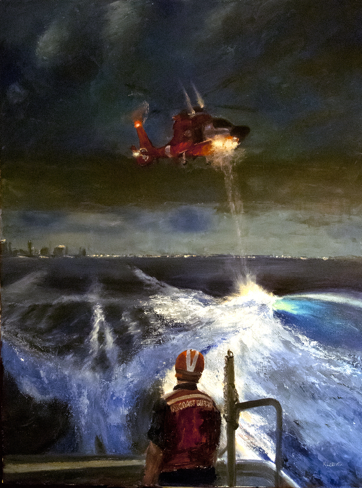 1198x1612 The Coast Guard On Canvas 2014 Art Program Coast Guard Compass - Painting Search