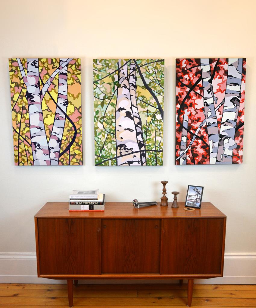 850x1020 Love Birch Trees Explore Our Stunning 3 Panel Birch Wall Art - Painting Series