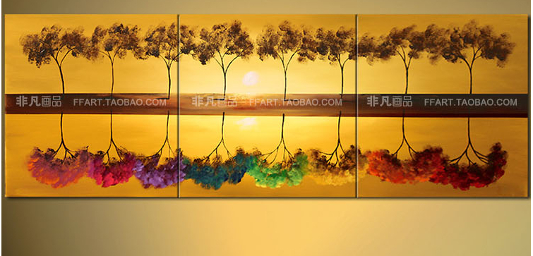 755x363 New Hand Painted Oil Painting, Artistic World. Series, Home Decor - Painting Series