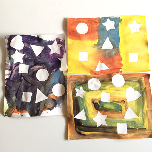 500x500 Toddler Preschool Shapes Resist Painting Activity - Painting Shapes