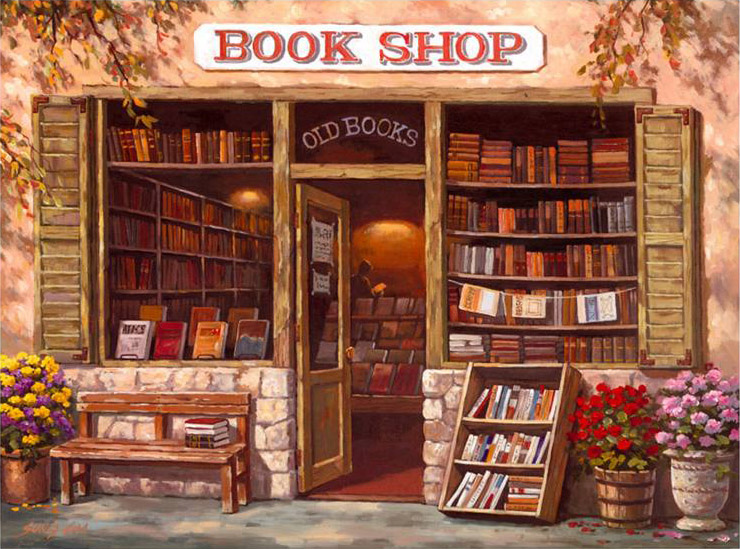 740x549 Sung Kim Book Shop Painting Anysize 50% Off - Painting Shop