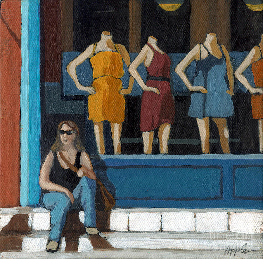 900x888 Shopping Break Painting By Linda Apple - Painting Shopping